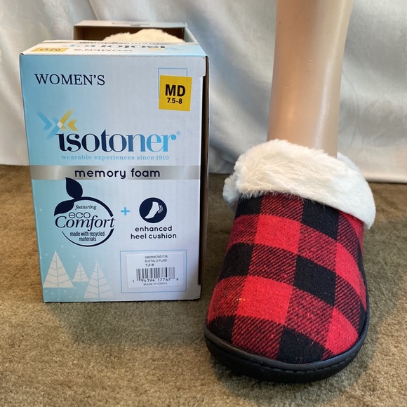 ❄️🔷ISOTONER ECO COMFORT MEMORY FOAM SLIPPERS - Picture 3 of 5